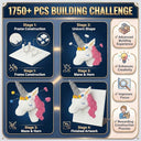 Dify Unicorn Wall Art Building Blocks Set (1750+ PCS) | Complex for Ages 14+ | 3D Fantasy Mosaic Display Model | Home & Office Wall Décor