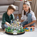 Dify Pink Flower Princess Castle Building Blocks Set (4500+ PCS) | Floral Palace Micro Blocks Model Kit Complex for Ages 14+ | LED Lights