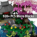 Dify Cherry Blossom Bonsai Tree Building Set, 920+ PCS Micro Mini Blocks, Japanese Sakura Tree | LED Lights | Chinese Pond Architecture Model Kit, DIY Desk Décor for Adults & Kids (Size M)