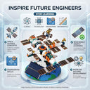 Dify Solar Powered Space Station Building Blocks Set (326+ PCS) | STEM Space Exploration Model Kit | Educational Construction Toy for Kids | 5 Year Structural Warranty