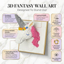 Dify Unicorn Wall Art Building Blocks Set (1750+ PCS) | Complex for Ages 14+ | 3D Fantasy Mosaic Display Model | Home & Office Wall Décor