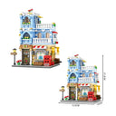 Dify Hotel Street Scene Building Blocks Set – 713+ Pieces City Architecture Model, Creative DIY Assembly ABS Bricks, Educational Construction Toy for Kids Ages 14+, Christmas Gift
