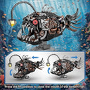 Dify Mechanical Lantern Fish Building Blocks Set (1038+ PCS) | Complex for Ages 14+ | Light-Up Deep Sea Animal Model with Display Stand | STEM Construction Toy