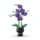 Dify Purple Butterfly Orchid Building Blocks – 666 Pieces Artificial Everlasting Flower in Pot, DIY Desktop Home Decor Model, Romantic Gift for Birthday Valentine's Day Christmas