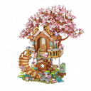 Dify Japanese Cherry Blossom Tree House Building Set, 1149+ Mini Blocks, DIY Pink Sakura House Kit with Pond & Swing, Creative Gift for Girls & Kids Ages 14+