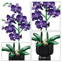 Dify Purple Butterfly Orchid Building Blocks – 666 Pieces Artificial Everlasting Flower in Pot, DIY Desktop Home Decor Model, Romantic Gift for Birthday Valentine's Day Christmas