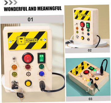 Dify || Montessori Wooden Busy Board with Speaker || Variable Theme Stickers
