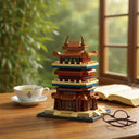 Dify Guanque Tower Building Blocks Set, 146 Pcs Ocean Chinese Architecture Series, Compatible with Major Brick Brands, 5 Year Structural Warranty