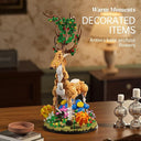Dify Sika Deer Building Micro Blocks Set 1161 Pieces with LED Light (Complex only for 14+), Detailed Animal Model with Leafy Antlers, Floral Base and Decorative Design for Creative Assembly
