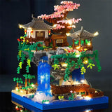 Dify || Cherry Blossom Tree Building Set || 2705 Pcs || Japanese Sakura House with LED Lights || Micro Bonsai Japanese Architecture, Building Block Large || 6 Months Structural Warranty