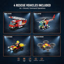 Dify Fire Station Slider Building Block Set, 651+ PCS City Fire Rescue Playset with Action Slider Feature, Fire Truck & Accessories, STEM Construction Toy | 5 Year Structural Warranty