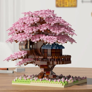 Dify Cherry Blossom Bonsai Tree Building Set (2151+ PCS) – Japanese Sakura Tree House Model with LED Lights, Pink Mini Bricks DIY Kit, Creative Collectible Décor Gift for Teens & Adults 14+