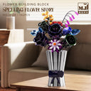 Dify Dark Purple Rose Building Blocks Set (982+ PCS) | Artificial Rose Flower DIY Model Kit | Elegant Floral Décor for Home & Office