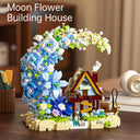 Dify Crescent Moon Cabin Building Set, 1622+ Pcs Moon Cabin Micro Blocks Model Kit with Night Scene Detail, Creative Display Décor for Teens & Adults