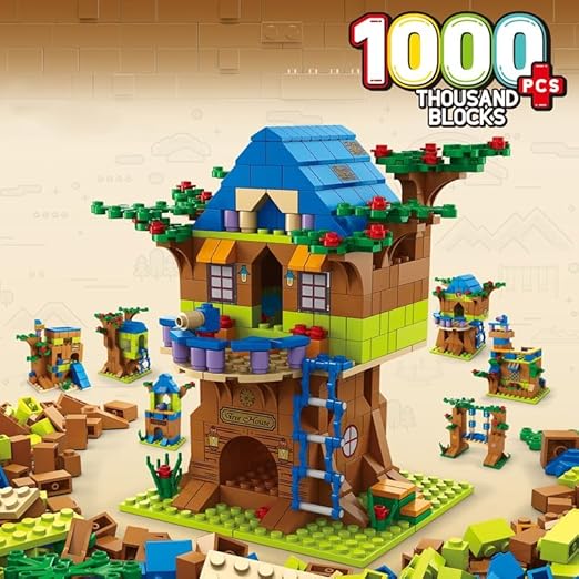 Dify 6-in-1 Tree House Building Blocks Set (1000+ Pieces) | STEAM Learning Construction Kit for Kids | Build Treehouses, Jungle Camps & Nature Adventures