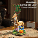 Dify Sika Deer Building Micro Blocks Set 1161 Pieces with LED Light (Complex only for 14+), Detailed Animal Model with Leafy Antlers, Floral Base and Decorative Design for Creative Assembly