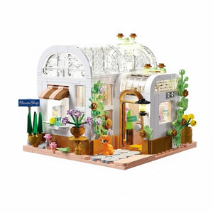 Dify Kids Glass Flower Shop Building Blocks Set (561+ Pieces) with LED Lights | Creative DIY Construction Toy | Educational STEM Kit | 6-Month Structural Warranty | Gift for Boys & Girls