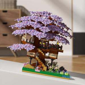 Dify Cherry Blossom Bonsai Tree Building Set – 2229+ Pieces Japanese Sakura Tree House Model, Mini Micro Bricks Creative Collectible Gift for Adults & Teens 14+ (Purple)
