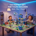 Dify Police Station Slider Building Block Set, 601+ PCS City Police Playset with Action Slider Feature, Patrol Vehicles & Accessories, STEM Construction Toy