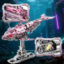 Dify Mechanical Pink Dolphin Building Blocks Set, 888+ PCS | Movable Joints &amp; Gear Mechanism | Creative STEM Construction Toy &amp; Display Décor | 5 Year Structural Warranty