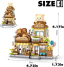 Dify Bear Cub's Bakery Mini Building Block Set with LED Lights, City Street View Bakery Shop Micro Blocks House Model, DIY Miniature Architecture Kit, Home Décor, 5-Year Warranty