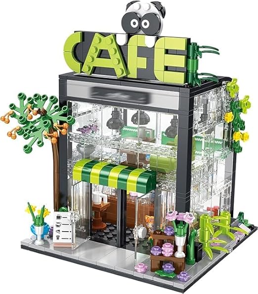 Dify Coffee Shop Building Block Set for Kids with LED Lights House Kit Gift on Birthday, Children's Day, or Special Occasion for Boys and Girls 6 Months Structural Warranty with 589+ Pcs