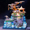 Dify Cherry Blossom Tree House Micro Building Blocks Set – 2500+ Pieces Peach Blossom Pond Architecture Kit with LED Lights, Gift for Adults & Kids, 5 Year Warranty (Ages 14+)