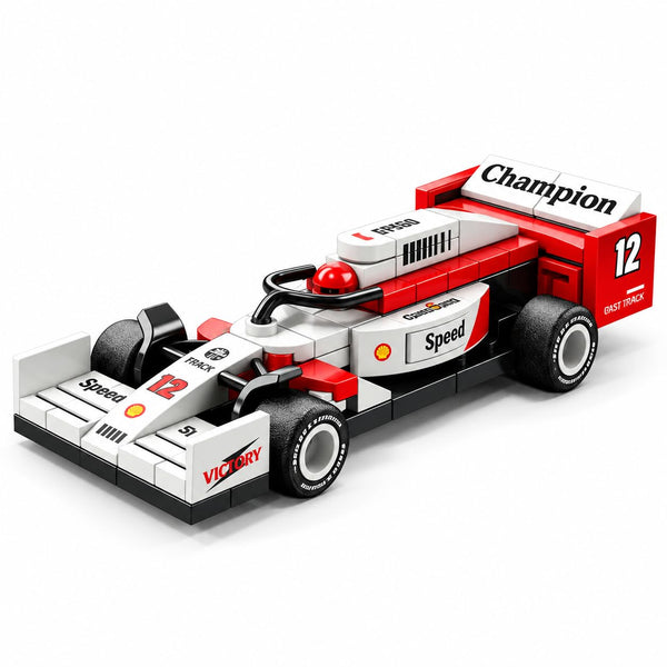 Dify F1 Racing Car Building Blocks Set, 73 PCS White & Red Formula Race Car Model Kit, STEM Building Toy for Kids, Teens & Adults | 5 Year Structural Warranty