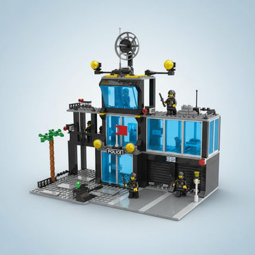 Dify City Police Station: Black Guard Special Unit 550+ Pcs Building Blocks Set - Compatible with Major Brands
