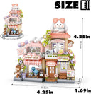 Dify Bunny's Bloom Shop Mini Building Block Set with LED Lights, City Street View Flower Shop Micro Blocks House Model, DIY Miniature Architecture Kit, Home Décor, 5-Year Warranty