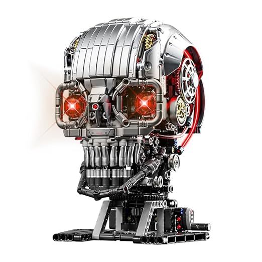 Dify Mechanical Skull Building Block Set (1099+ PCS) – Poseable 3D Steampunk Skull Model with Moving Jaw, STEM DIY Construction Kit, Gothic Horror Décor Collectible Gift for Ages 14+
