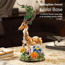 Dify Sika Deer Building Micro Blocks Set 1161 Pieces with LED Light (Complex only for 14+), Detailed Animal Model with Leafy Antlers, Floral Base and Decorative Design for Creative Assembly