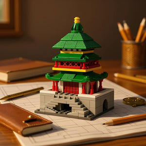 Dify || Ocean Chinese Architecture Series || Xi'an Bell Tower Building Block Set || 120 Pcs || Compatible with Major Brick Brands