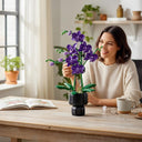 Dify Purple Butterfly Orchid Building Blocks – 666 Pieces Artificial Everlasting Flower in Pot, DIY Desktop Home Decor Model, Romantic Gift for Birthday Valentine's Day Christmas