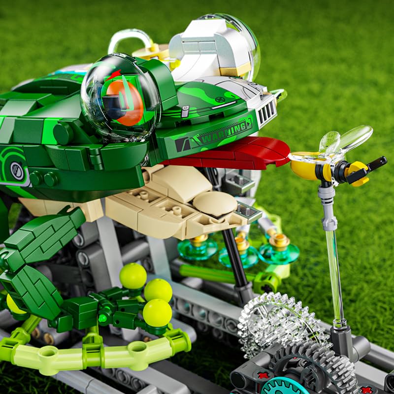 Dify Mechanical Frog Building Blocks Set – 898+ PCS Articulated Animal Model Construction Kit, Creative STEM Toy Collectible Display Gift for Ages 14+
