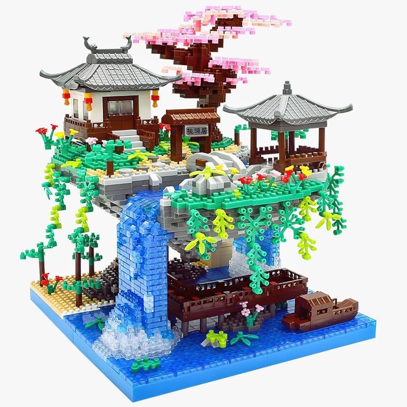 Dify || Cherry Blossom Tree Building Set || 2705 Pcs || Japanese Sakura House with LED Lights || Micro Bonsai Japanese Architecture, Building Block Large | 5 Year Structural Warranty