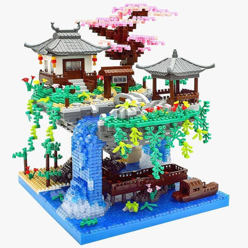 Dify || Cherry Blossom Tree Building Set || 2705 Pcs || Japanese Sakura House with LED Lights || Micro Bonsai Japanese Architecture, Building Block Large