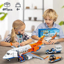 Dify City Airport Airplane Building Blocks Set (715+ PCS) | 3-in-1 Passenger Plane, Radar Tower, Baggage Truck & Shuttle Bus | STEM Toy for Kids 6+ | 5 Year Structural Warranty