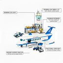 Dify City Airplane Building Kit, 518+ PCS Airport Passenger Plane Set with LED Radar Tower & Baggage Truck, Creative Construction Toy, 2 Year Structural Warranty