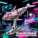 Dify Mechanical Pink Dolphin Building Blocks Set, 888+ PCS | Movable Joints &amp; Gear Mechanism | Creative STEM Construction Toy &amp; Display Décor | 5 Year Structural Warranty