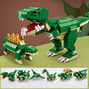 Dify Dinosaur Building Blocks Set – 1000+ PCS Large Green T-Rex Construction Toy, STEM Creative Bricks Kit for Kids & Adults, Educational DIY Model Gift for Ages 6+