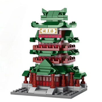 Dify Tengwang Pavilion Building Block Set, 158 Pcs Ocean Chinese Architecture Series, Compatible with Major Brick Brands, 5 Year Structural Warranty