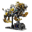 Dify Mechanical Lion Building Block Set – Futuristic Golden Robotic Beast Model with Movable Gears & Display Stand, STEM Construction Kit Collectible Gift for Teens & Adults for Ages 14+