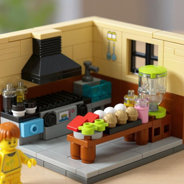 Dify Mini Indoor Baker Building Block Set – 154 Pcs Kitchen Bakery Play Kit with Minifigure & Food Accessories, Compatible with Major Brick Brands