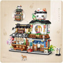 Dify Japanese Street View Izakaya Mini Building Blocks Set (789PCS) – 2-in-1 Architecture Model Kit with Cat Roof
