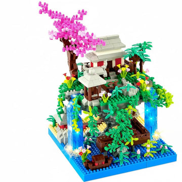 Dify Cherry Blossom Tree Building Set, 1435 PCS Japanese Sakura House with LED Lights, Micro Bonsai Japanese Architecture Model, Gift for Adults & Kids, 6 Months Structural Warranty