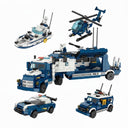 Dify 4-in-1 Police Truck Building Block Set, 1085+ PCS Multi-Model Police Vehicle Kit with Truck, Patrol Units & Accessories, STEM Construction Toy | 5 Year Structural Warranty