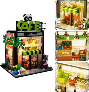 Dify Coffee Shop Building Block Set for Kids with LED Lights House Kit Gift on Birthday, Children's Day, or Special Occasion for Boys and Girls || 589+ Pcs