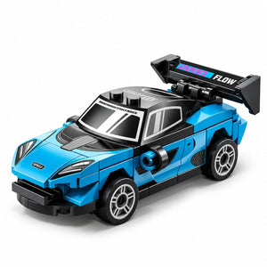 Dify Pull Back Car Building Blocks Set, 64 PCS Cyan Supercar Model Kit, Sports Car Building Toy for Kids, Teens & Adults | 5 Year Structural Warranty
