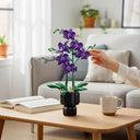 Dify Purple Butterfly Orchid Building Blocks – 666 Pieces Artificial Everlasting Flower in Pot, DIY Desktop Home Decor Model, Romantic Gift for Birthday Valentine's Day Christmas